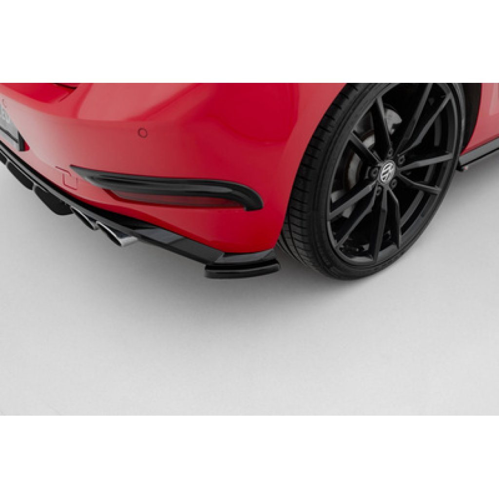 Maxton Design boční difuzory pod zadní nárazník pro Volkswagen Golf R-Line Mk7 Facelift, černý lesklý plast ABS, Hatchback / Variant