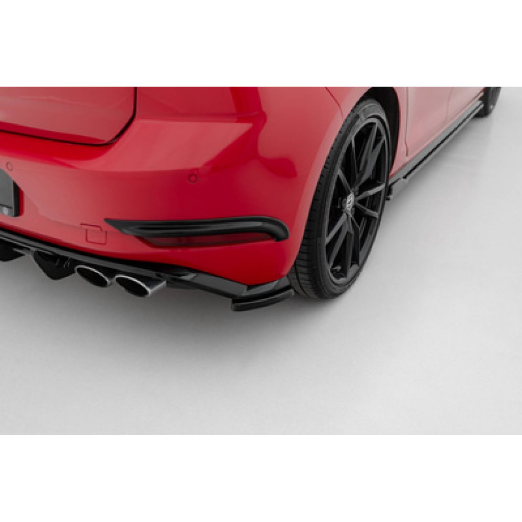 Maxton Design boční difuzory pod zadní nárazník pro Volkswagen Golf R-Line Mk7 Facelift, černý lesklý plast ABS, Hatchback / Variant