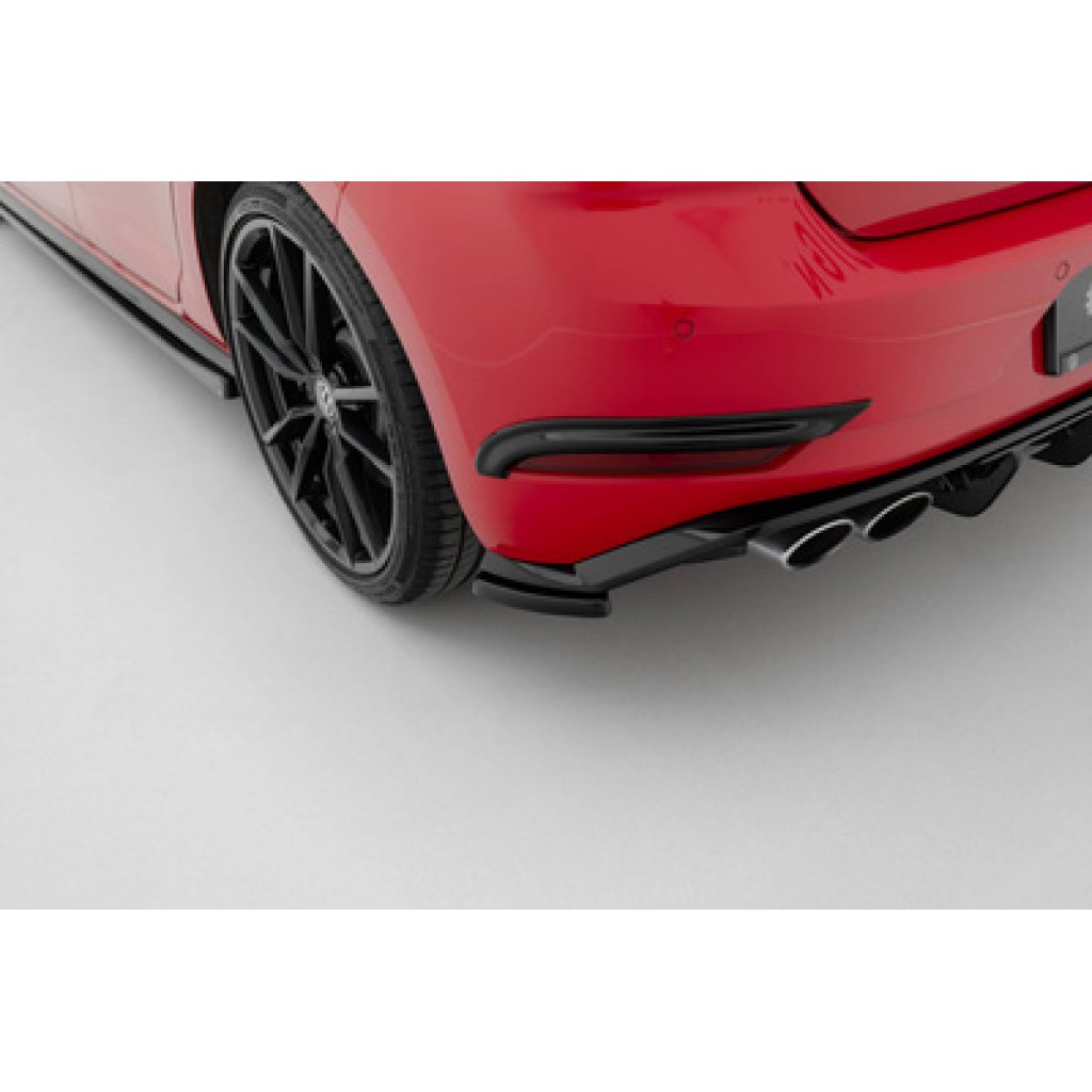 Maxton Design boční difuzory pod zadní nárazník pro Volkswagen Golf R-Line Mk7 Facelift, černý lesklý plast ABS, Hatchback / Variant