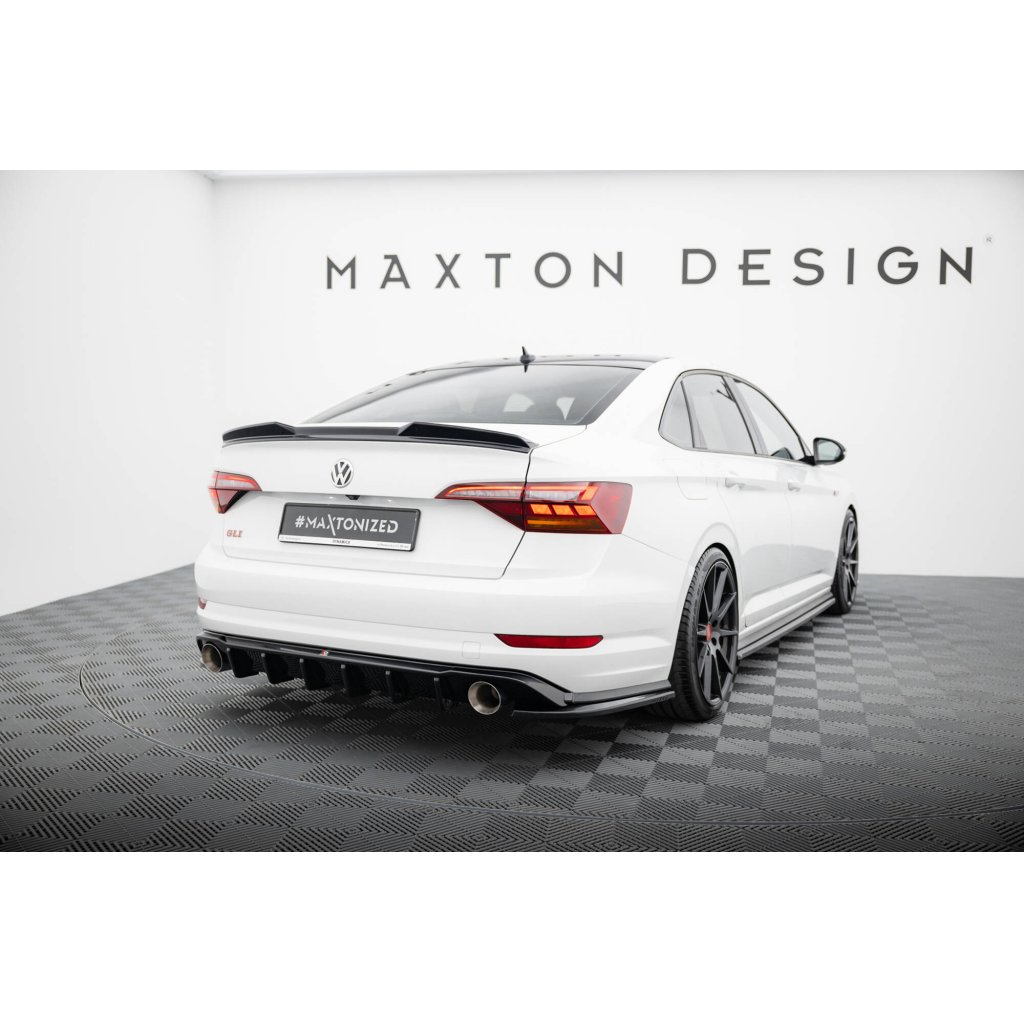 Maxton Design boční difuzory pod zadní nárazník pro Volkswagen Jetta Mk7 GLI, černý lesklý plast ABS