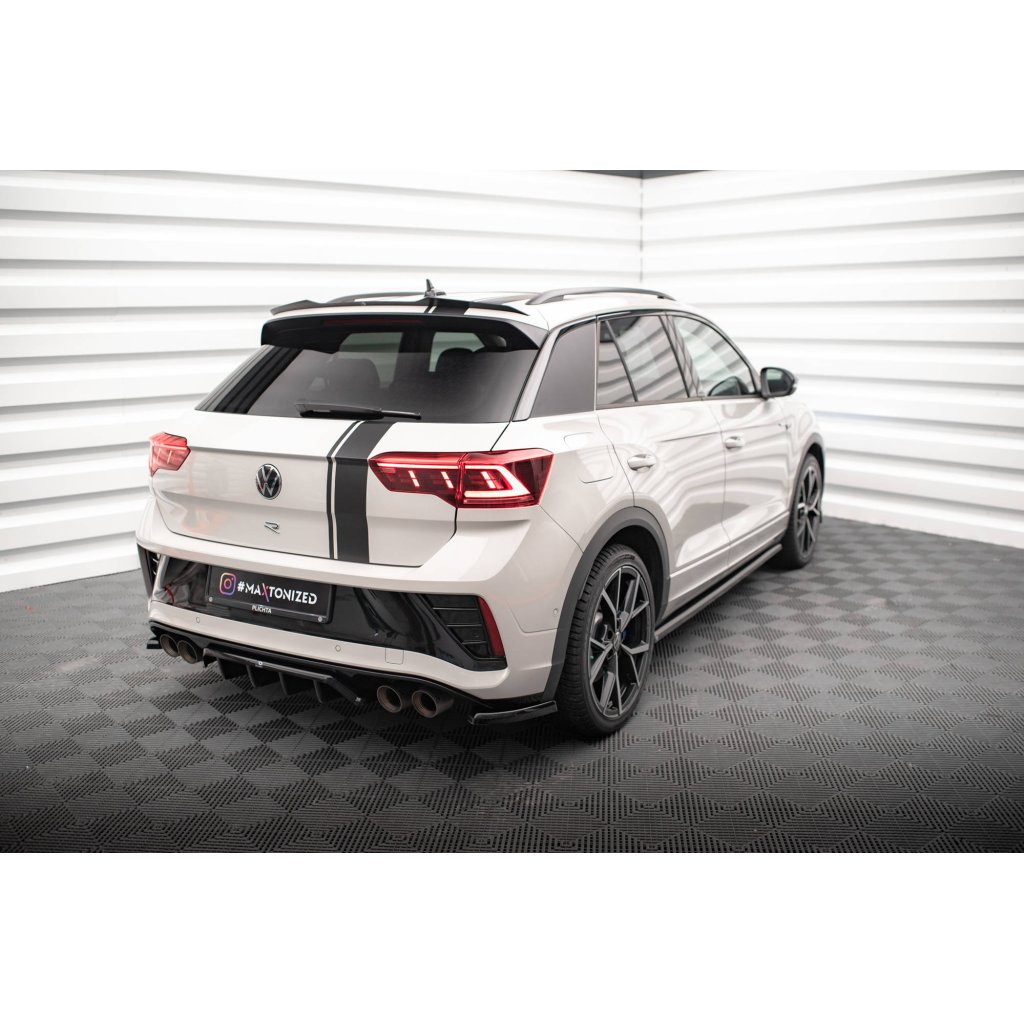 Maxton Design boční difuzory pod zadní nárazník pro Volkswagen T-roc R Mk1, černý lesklý plast ABS, vč. R-Line