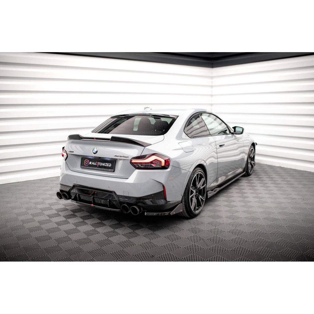 Maxton Design boční difuzory pod zadní nárazník s křidélky ver.2 pro BMW řada 2 G42 M240i, černý lesklý plast ABS