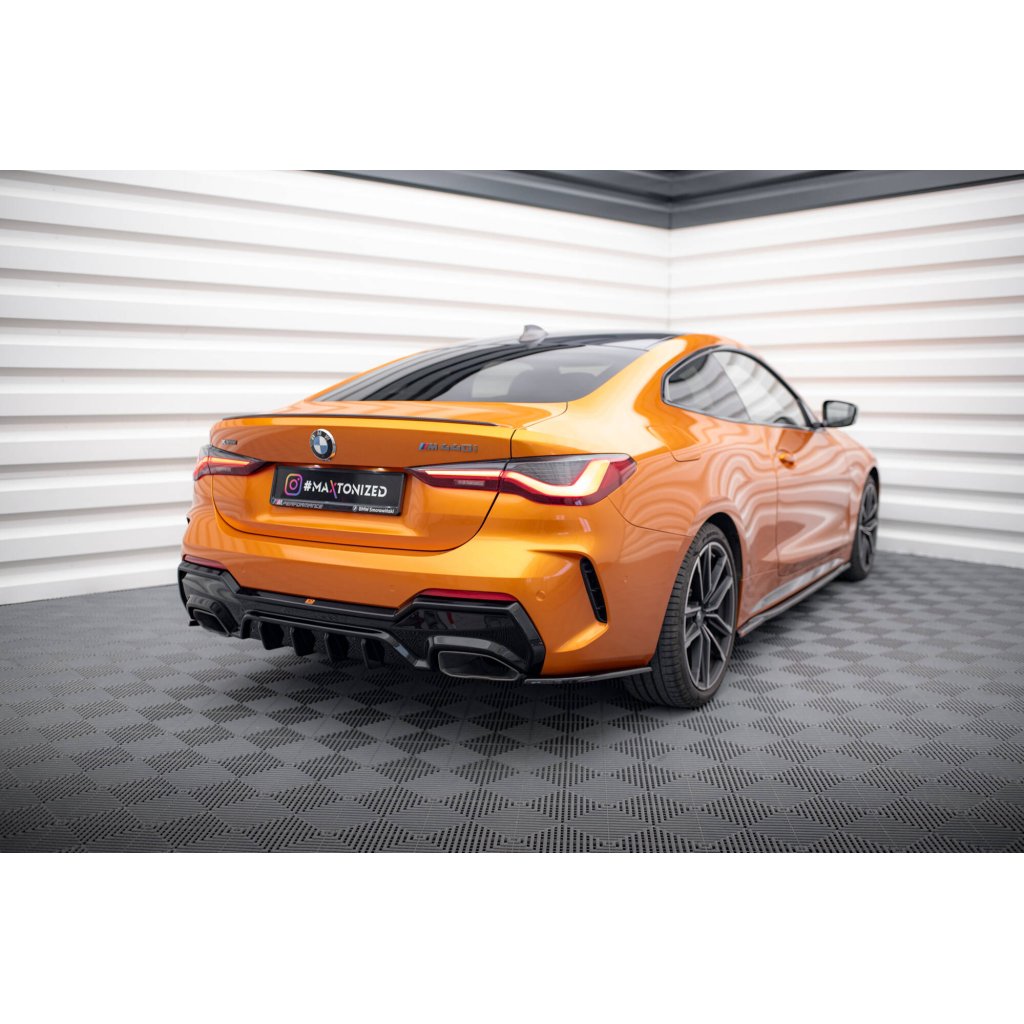 Maxton Design boční difuzory pod zadní nárazník v.5 pro BMW řada 4 G22, G22 Facelift, G23, G23 Facelift, černý lesklý plast ABS, M440i, Coupe / Cabrio