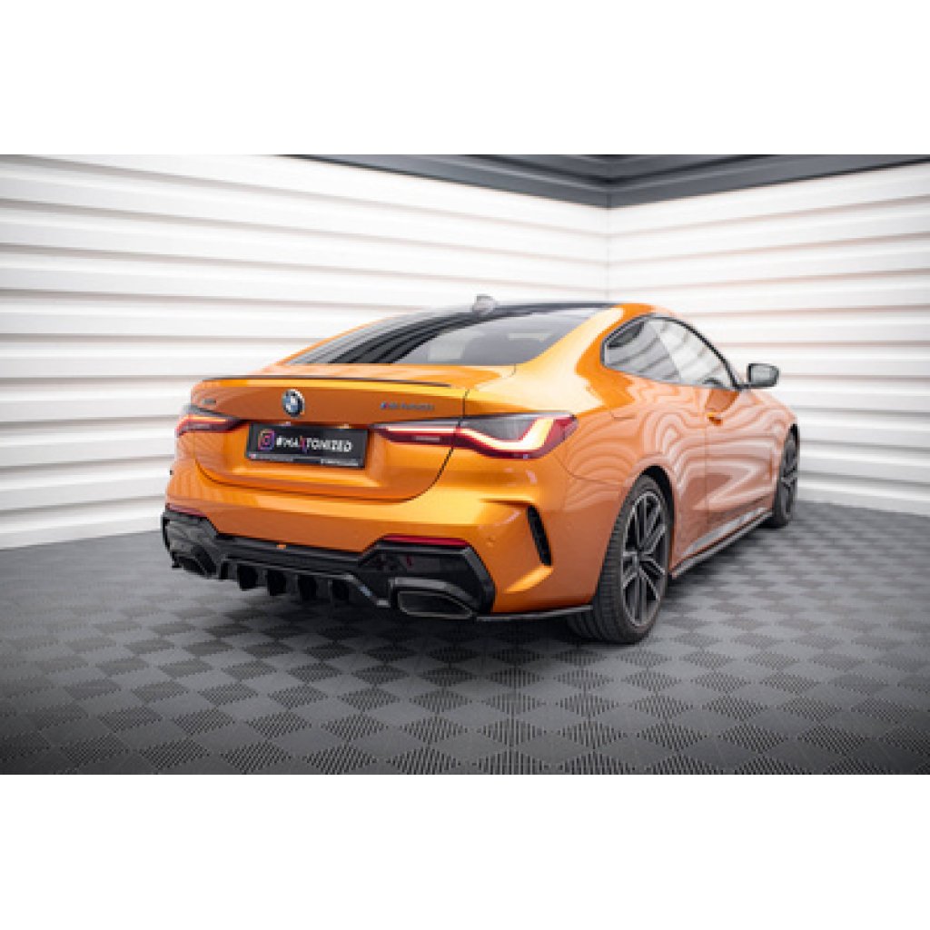 Maxton Design boční difuzory pod zadní nárazník v.5 pro BMW řada 4 G22, G22 Facelift, G23, G23 Facelift, černý lesklý plast ABS, M440i, Coupe / Cabrio