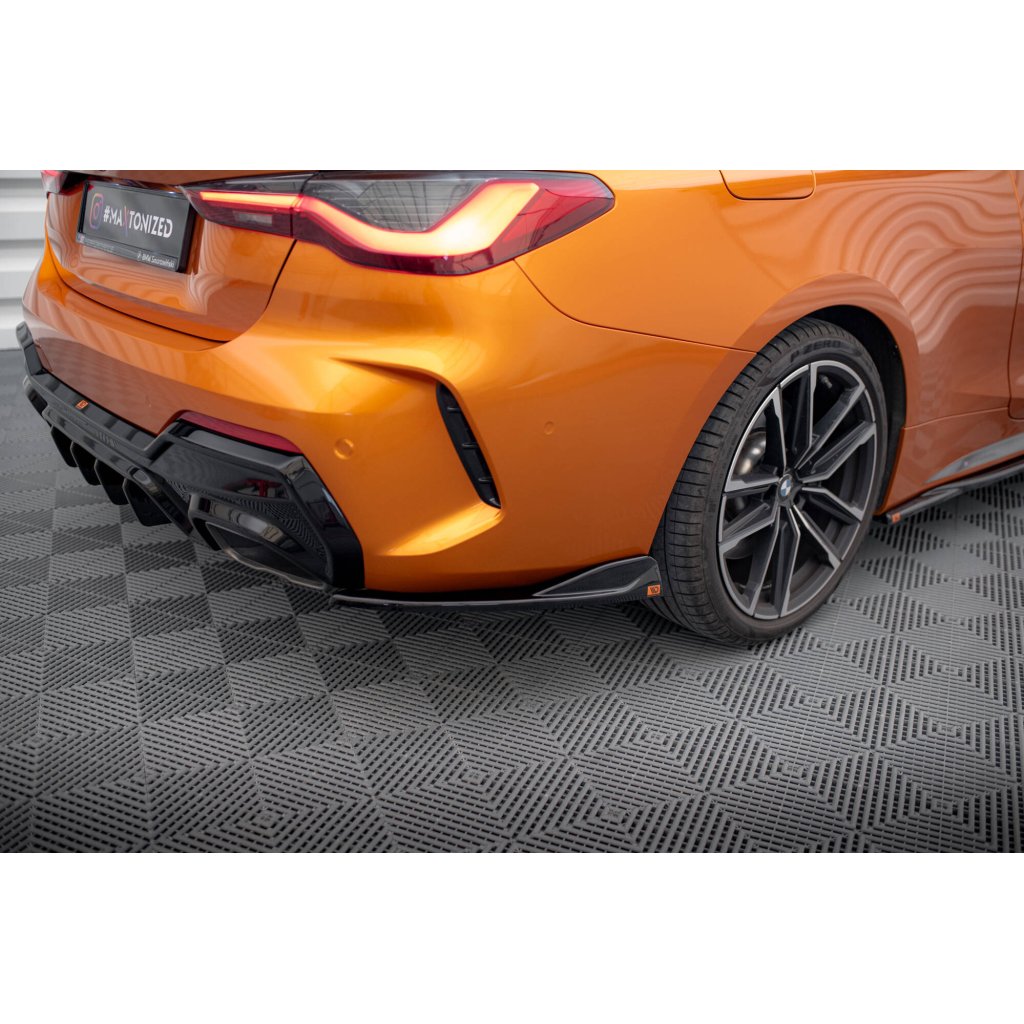 Maxton Design boční difuzory pod zadní nárazník v.6 pro BMW řada 4 G22, G22 Facelift, G23, G23 Facelift, černý lesklý plast ABS