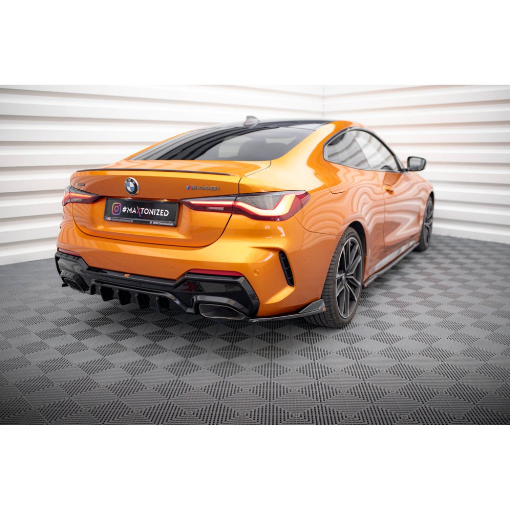 Maxton Design boční difuzory pod zadní nárazník v.6 pro BMW řada 4 G22, G22 Facelift, G23, G23 Facelift, černý lesklý plast ABS