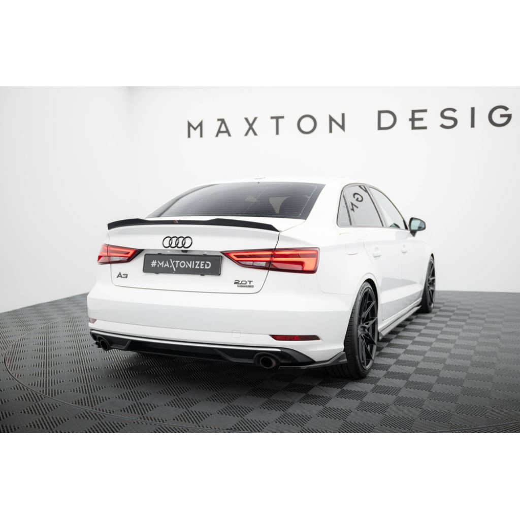 Maxton Design boční difuzory pod zadní nárazník ver.1 pro Audi A3 8V FL, černý lesklý plast ABS, Sedan