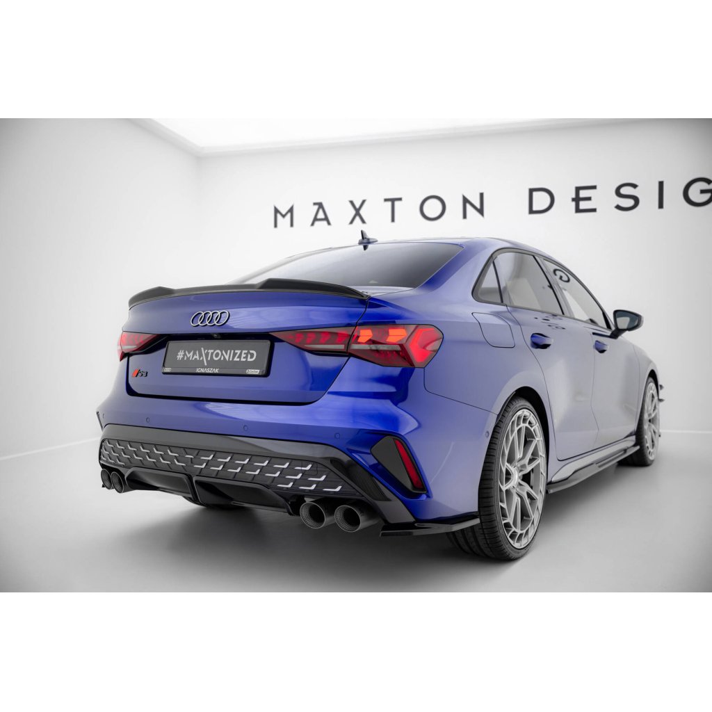 Maxton Design boční difuzory pod zadní nárazník ver.1 pro Audi S3 8Y Facelift, černý lesklý plast ABS