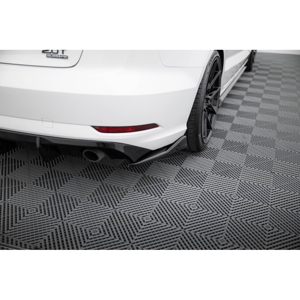 Maxton Design boční difuzory pod zadní nárazník ver.2 pro Audi A3 8V FL, černý lesklý plast ABS, Sedan