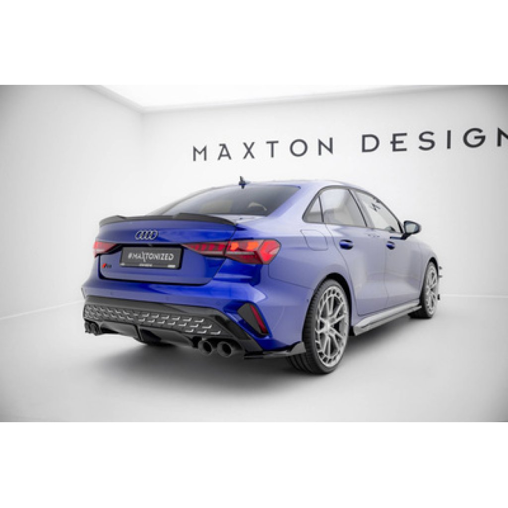 Maxton Design boční difuzory pod zadní nárazník ver.2 pro Audi S3 8Y Facelift, černý lesklý plast ABS