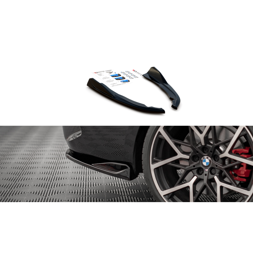 Maxton Design boční difuzory pod zadní nárazník ver.2 pro BMW řada 4 G22/M-Pack, černý lesklý plast ABS Nepasuje na M440i
