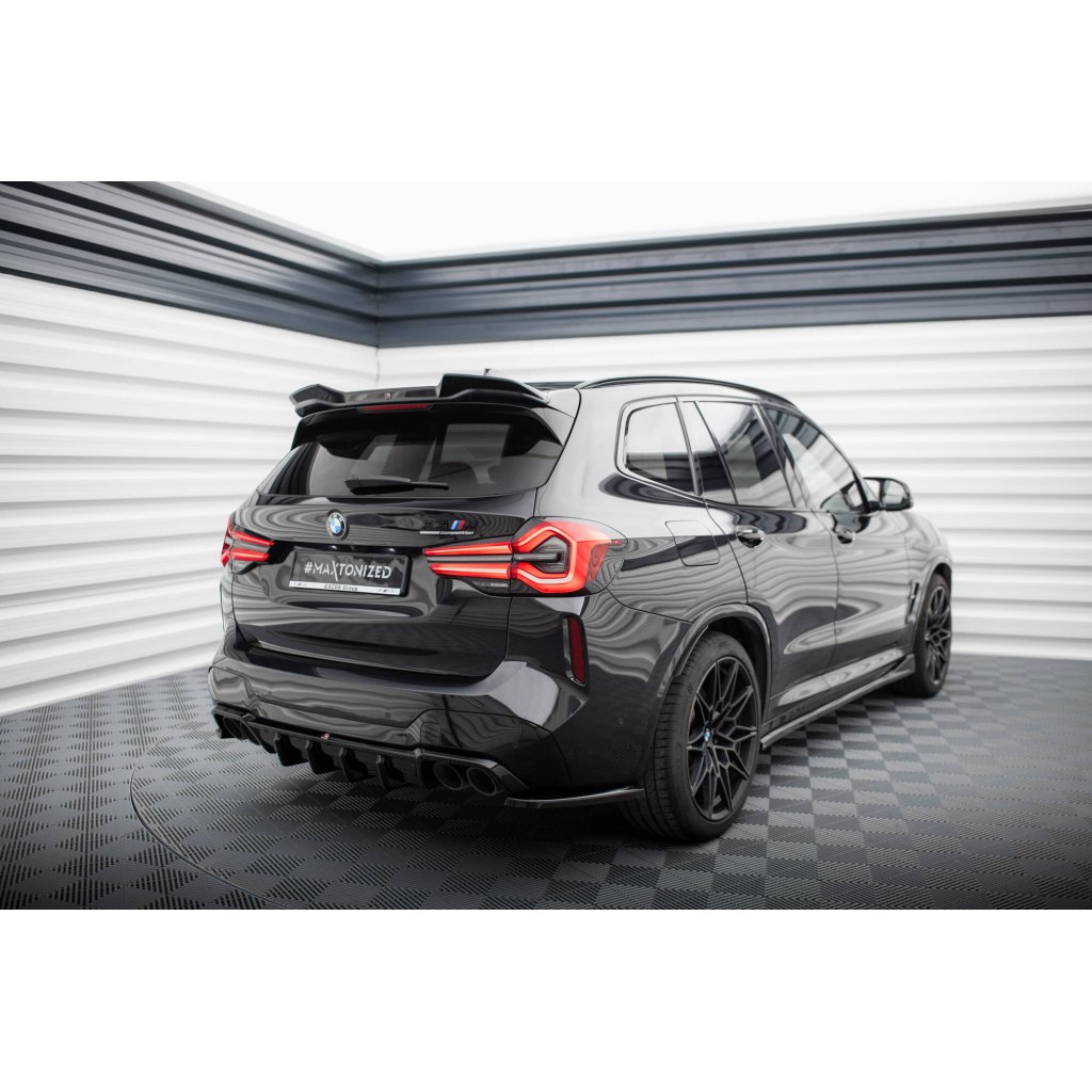 Maxton Design boční difuzory pod zadní nárazník ver.2 pro BMW X3 M F97 Facelift, černý lesklý plast ABS