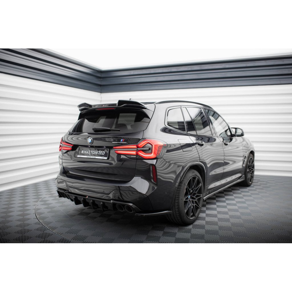 Maxton Design boční difuzory pod zadní nárazník ver.2 pro BMW X3 M F97 Facelift, černý lesklý plast ABS