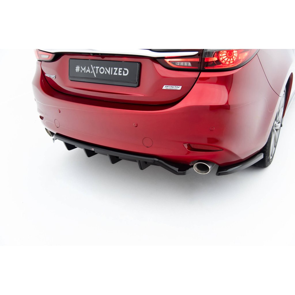 Maxton Design boční difuzory pod zadní nárazník ver.2 pro Mazda 6 Mk3 FL, černý lesklý plast ABS