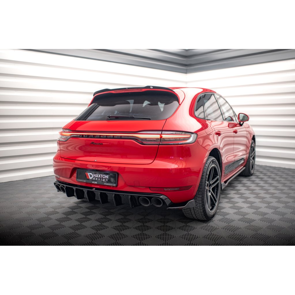 Maxton Design boční difuzory pod zadní nárazník ver.2 pro Porsche Macan Mk1 Facelift, černý lesklý plast ABS, GTS / Sport Design