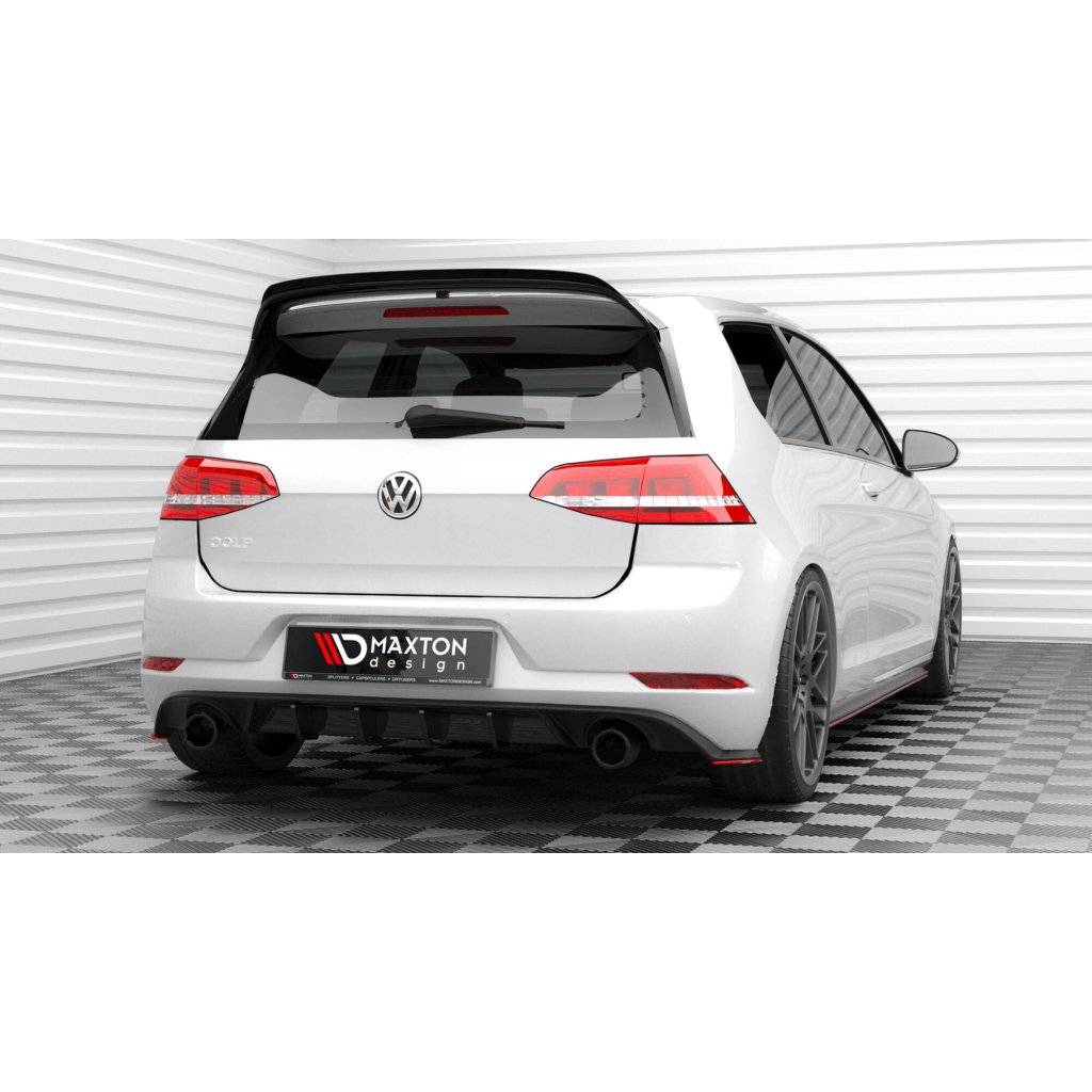Maxton Design boční difuzory pod zadní nárazník ver.2 pro Volkswagen Golf GTI Mk7 Facelift, červený lesklý plast ABS