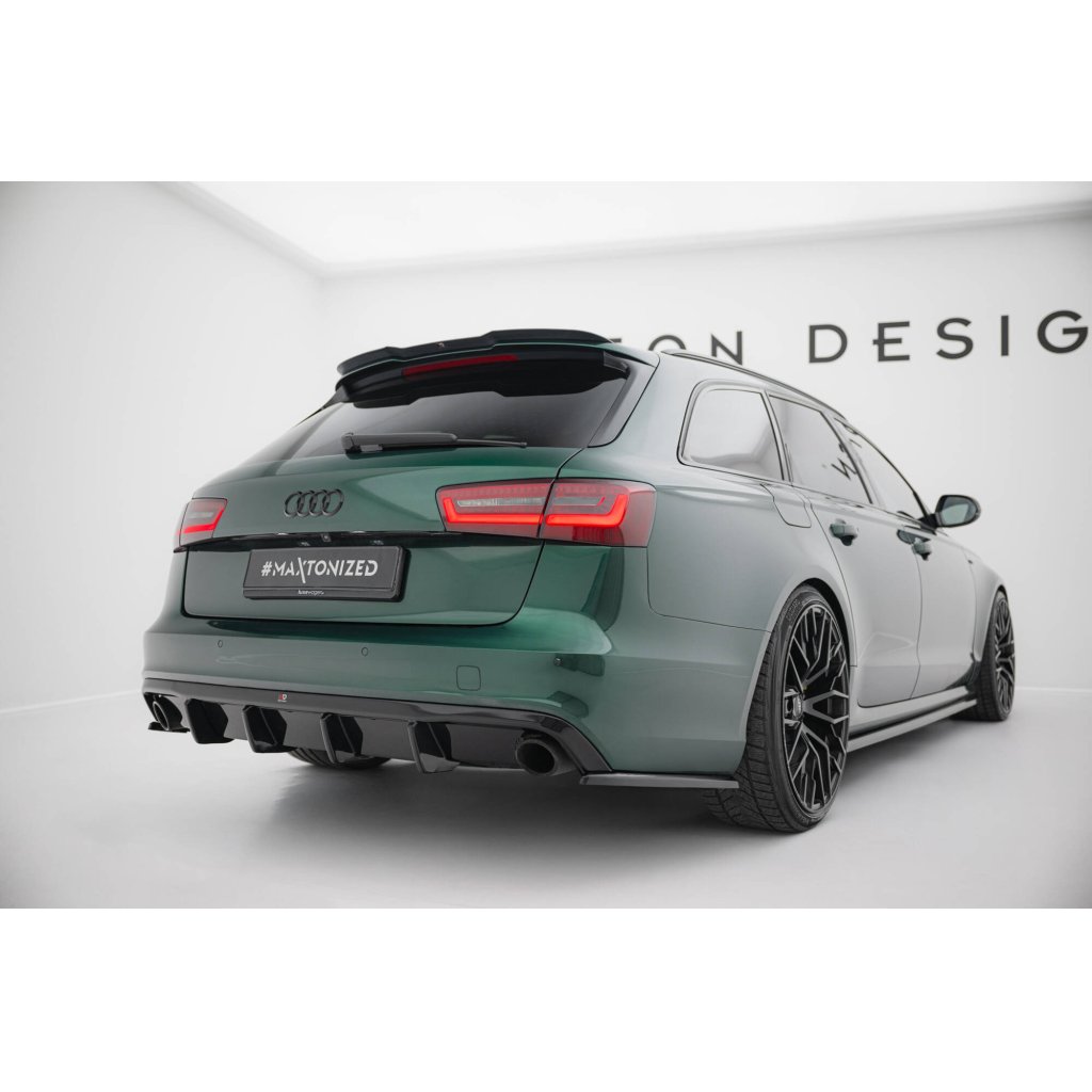 Maxton Design boční difuzory pod zadní nárazník ver.3 pro Audi A6 C7, černý lesklý plast ABS, S-Line Avant