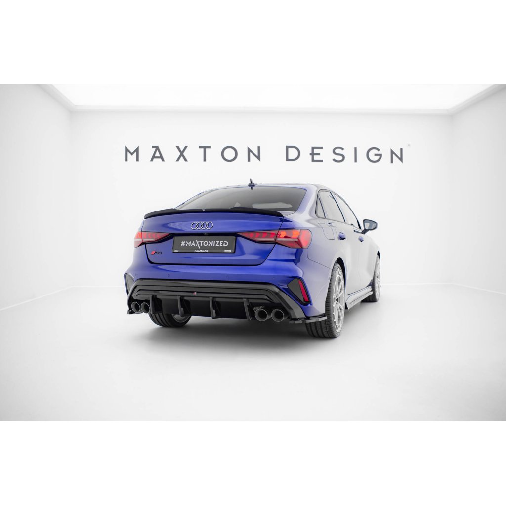 Maxton Design boční difuzory pod zadní nárazník ver.3 pro Audi S3 8Y Facelift, černý lesklý plast ABS