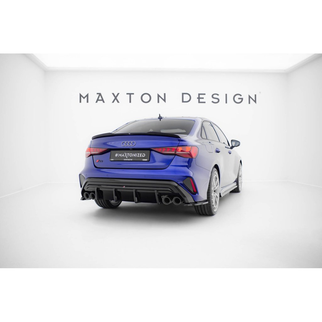 Maxton Design boční difuzory pod zadní nárazník ver.3 pro Audi S3 8Y Facelift, černý lesklý plast ABS