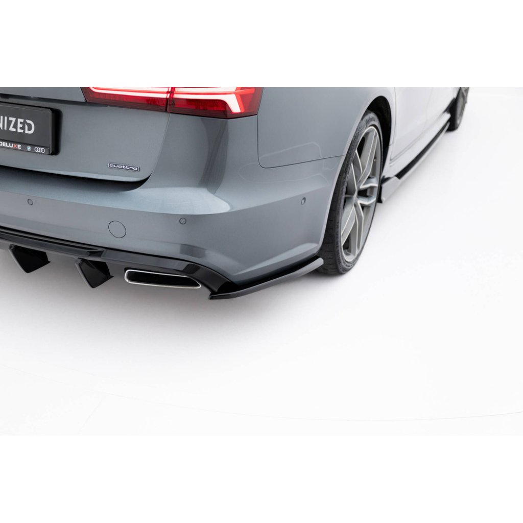 Maxton Design boční difuzory pod zadní nárazník ver.3 pro Audi S6 C7 FL, černý lesklý plast ABS, Sedan / Avant