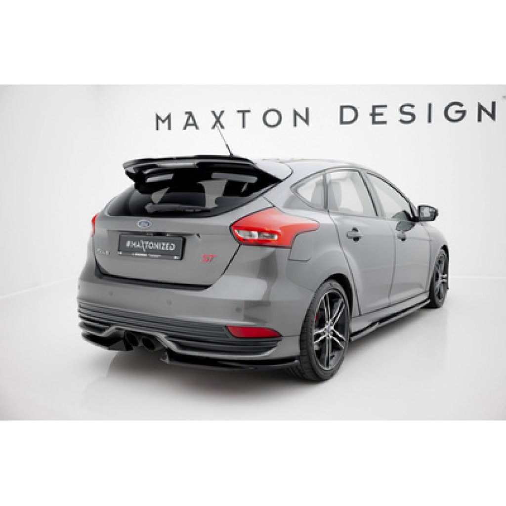 Maxton Design boční difuzory pod zadní nárazník ver.3 pro Ford Focus ST Mk3 Facelift, černý lesklý plast ABS