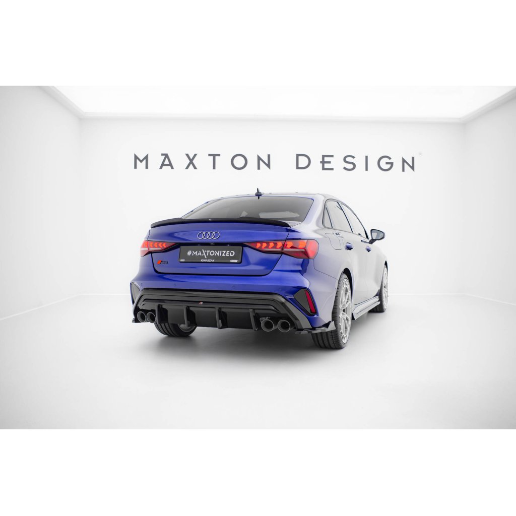 Maxton Design boční difuzory pod zadní nárazník ver.4 pro Audi S3 8Y Facelift, černý lesklý plast ABS