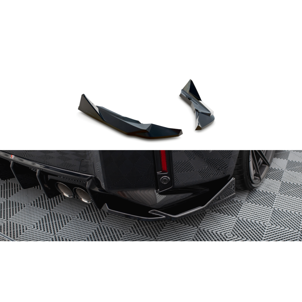 Maxton Design boční difuzory pod zadní nárazník ver.4 pro BMW M2 G87, černý lesklý plast ABS