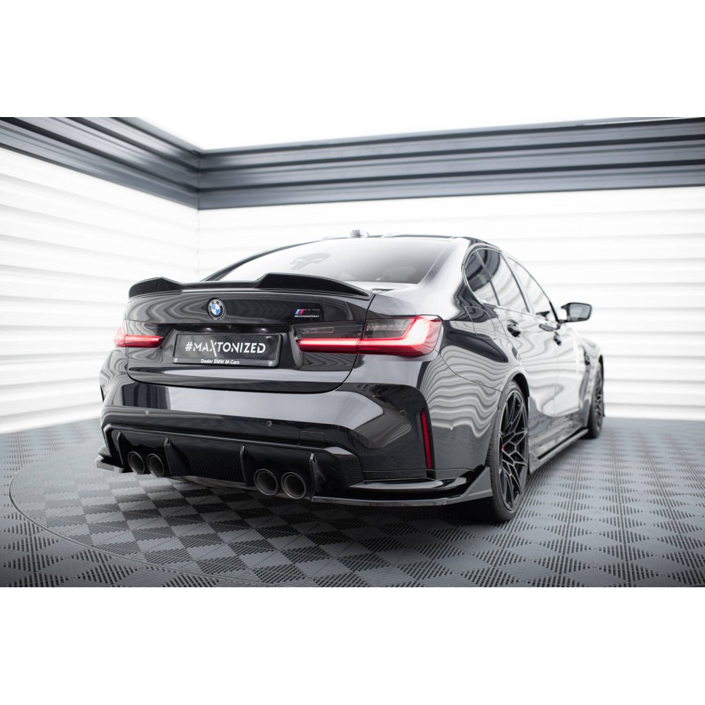 Maxton Design boční difuzory pod zadní nárazník ver. 4 pro BMW M3 G80, černý lesklý plast ABS, Sedan / Touring