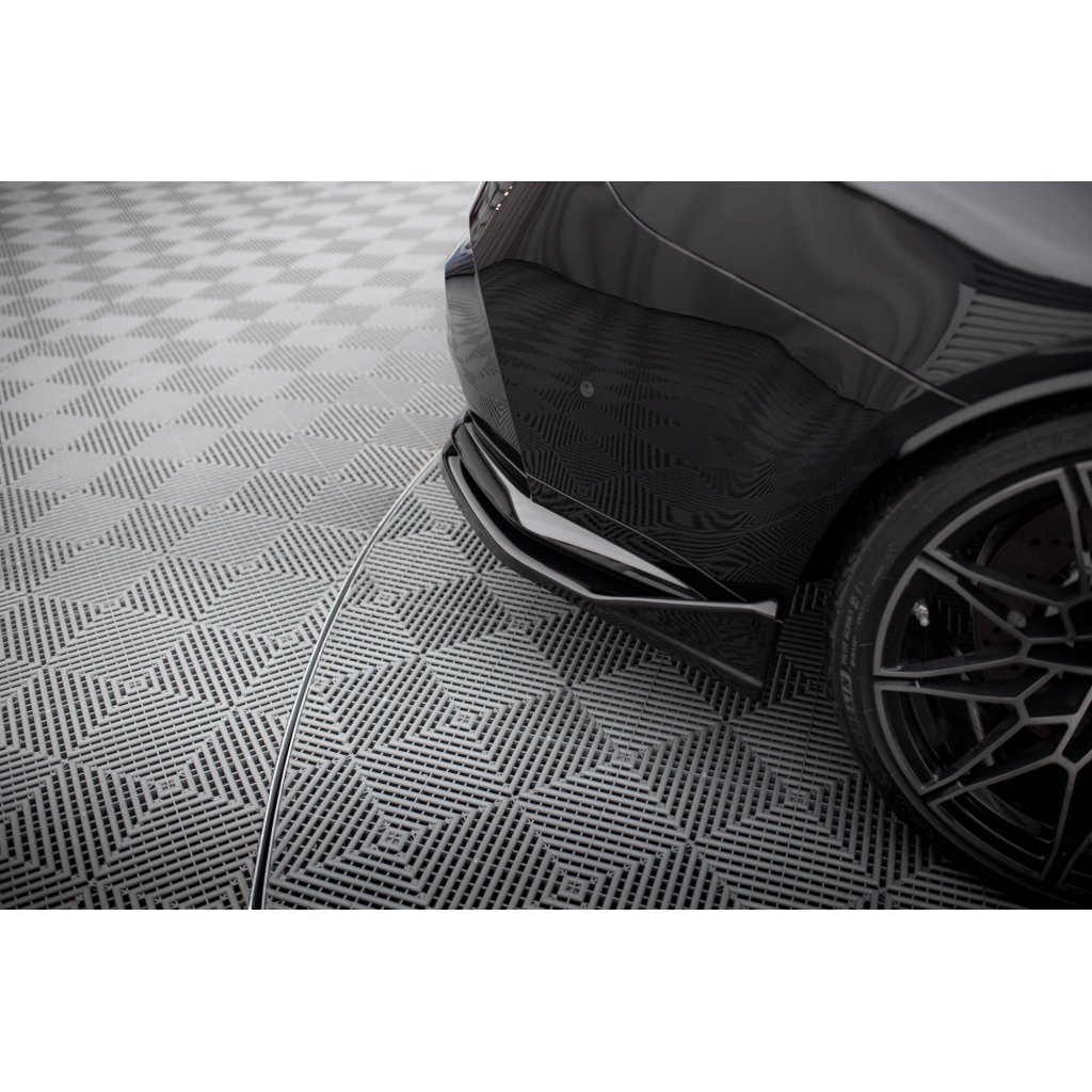 Maxton Design boční difuzory pod zadní nárazník ver. 4 pro BMW M3 G80, černý lesklý plast ABS, Sedan / Touring