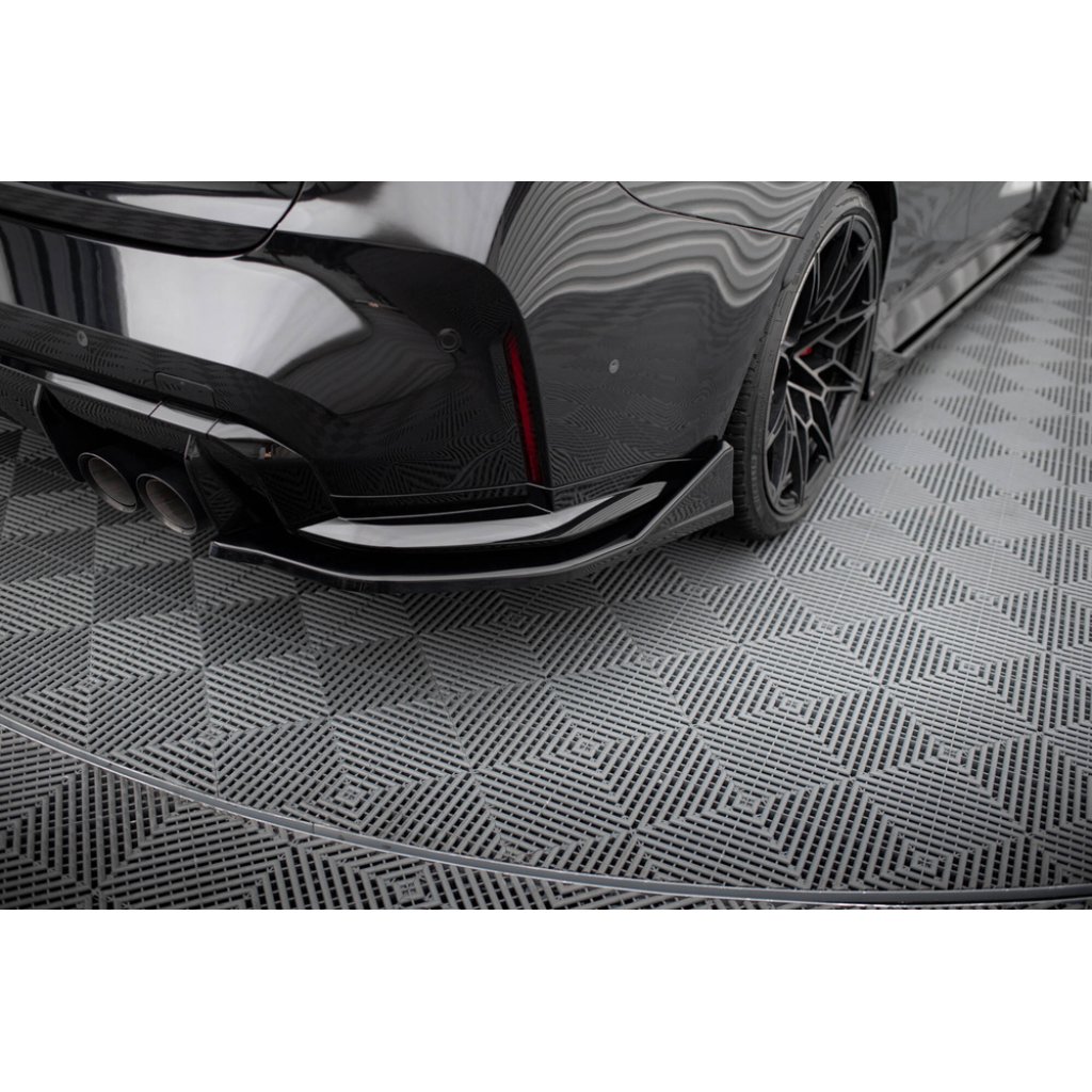 Maxton Design boční difuzory pod zadní nárazník ver. 4 pro BMW M3 G80, černý lesklý plast ABS, Sedan / Touring