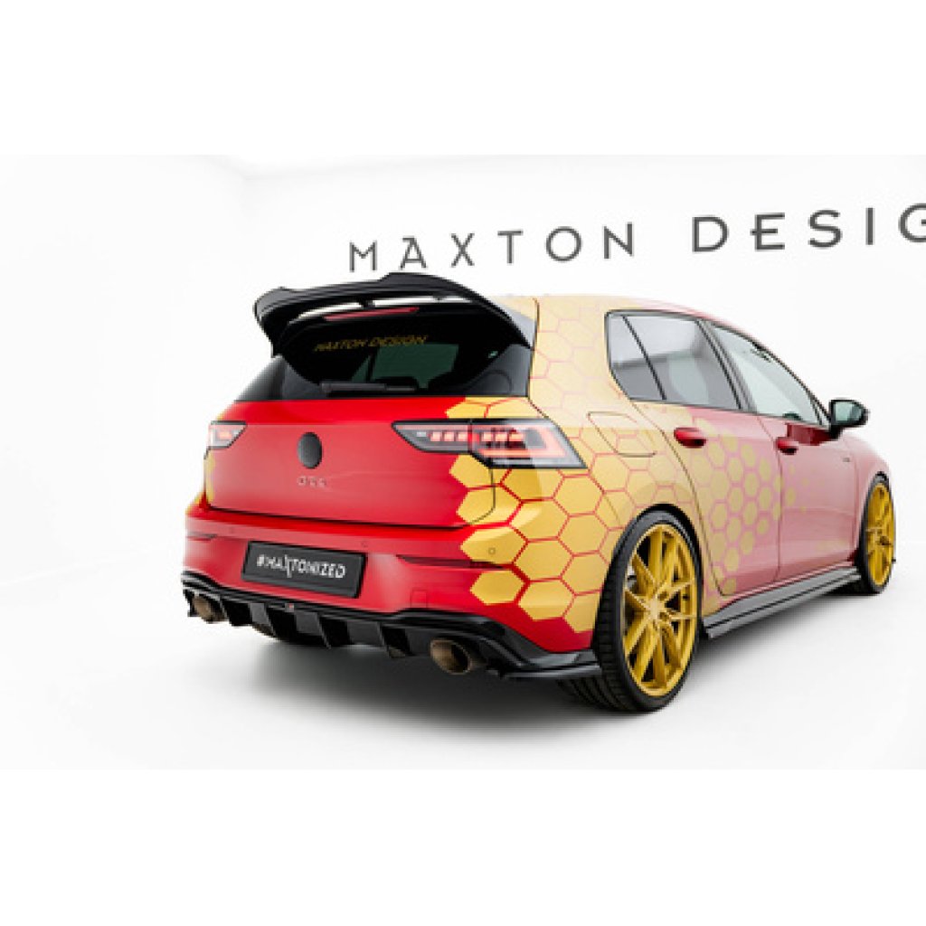 Maxton Design boční difuzory pod zadní nárazník ver.4 pro Volkswagen Golf GTI Mk8 Facelift, černý lesklý plast ABS, Clubsport