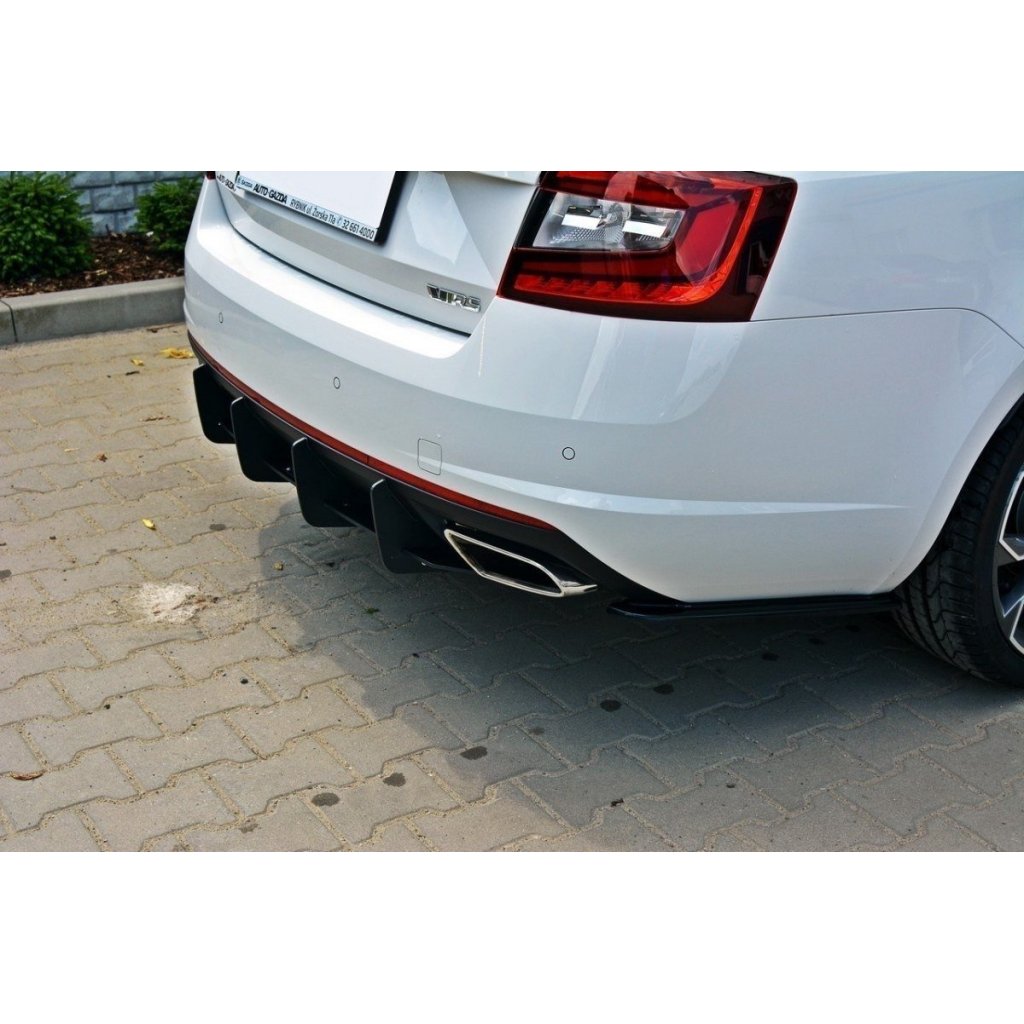 Maxton Design difuzor zadního nárazníku pro Škoda Octavia RS Mk3, plast ABS bez povrchové úpravy
