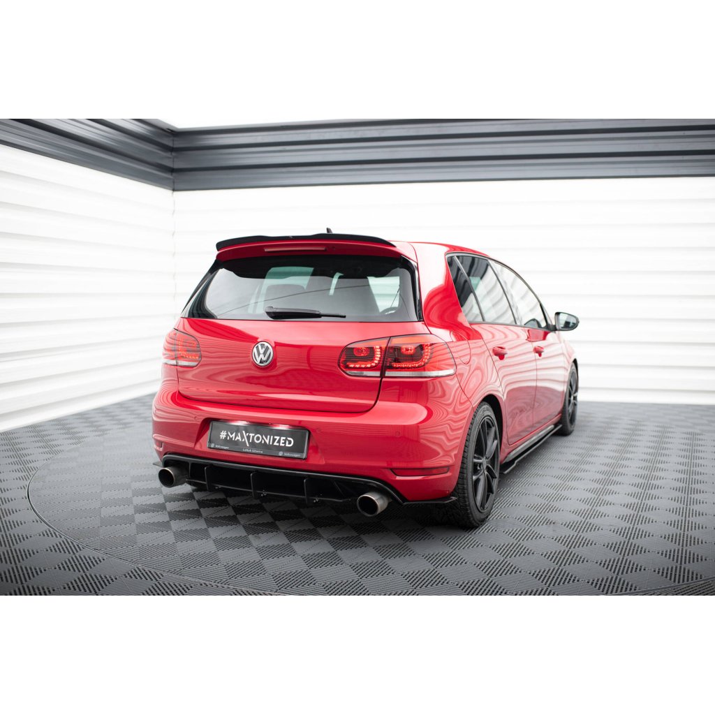 Maxton Design difuzor zadního nárazníku s bočními nástavci pro Volkswagen Golf GTI Mk6, plast ABS bez povrchové úpravy
