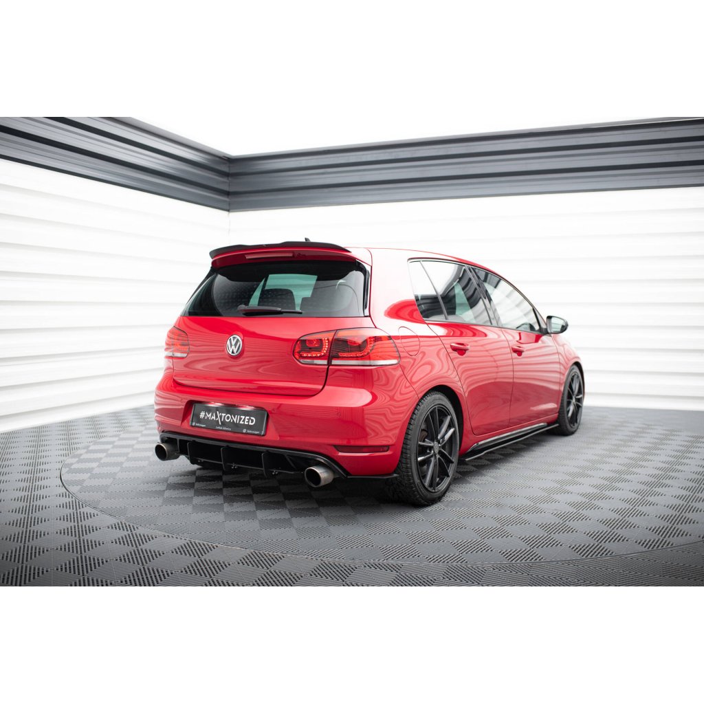 Maxton Design difuzor zadního nárazníku s bočními nástavci pro Volkswagen Golf GTI Mk6, plast ABS bez povrchové úpravy