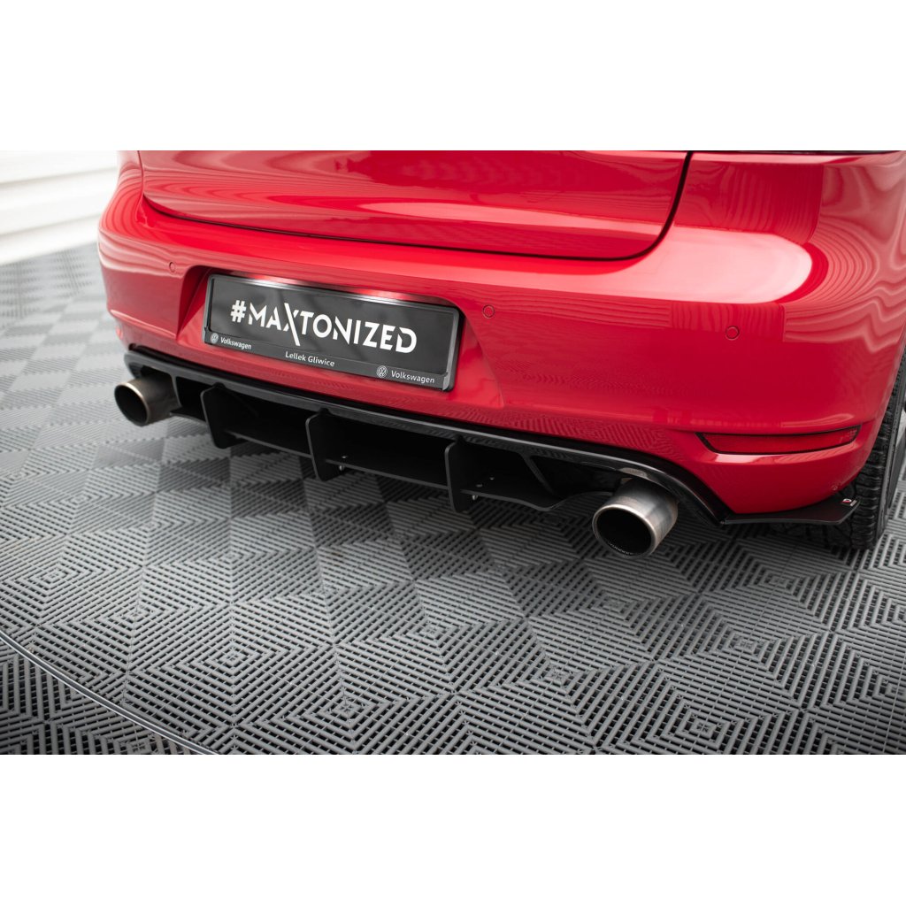 Maxton Design difuzor zadního nárazníku s bočními nástavci pro Volkswagen Golf GTI Mk6, plast ABS bez povrchové úpravy