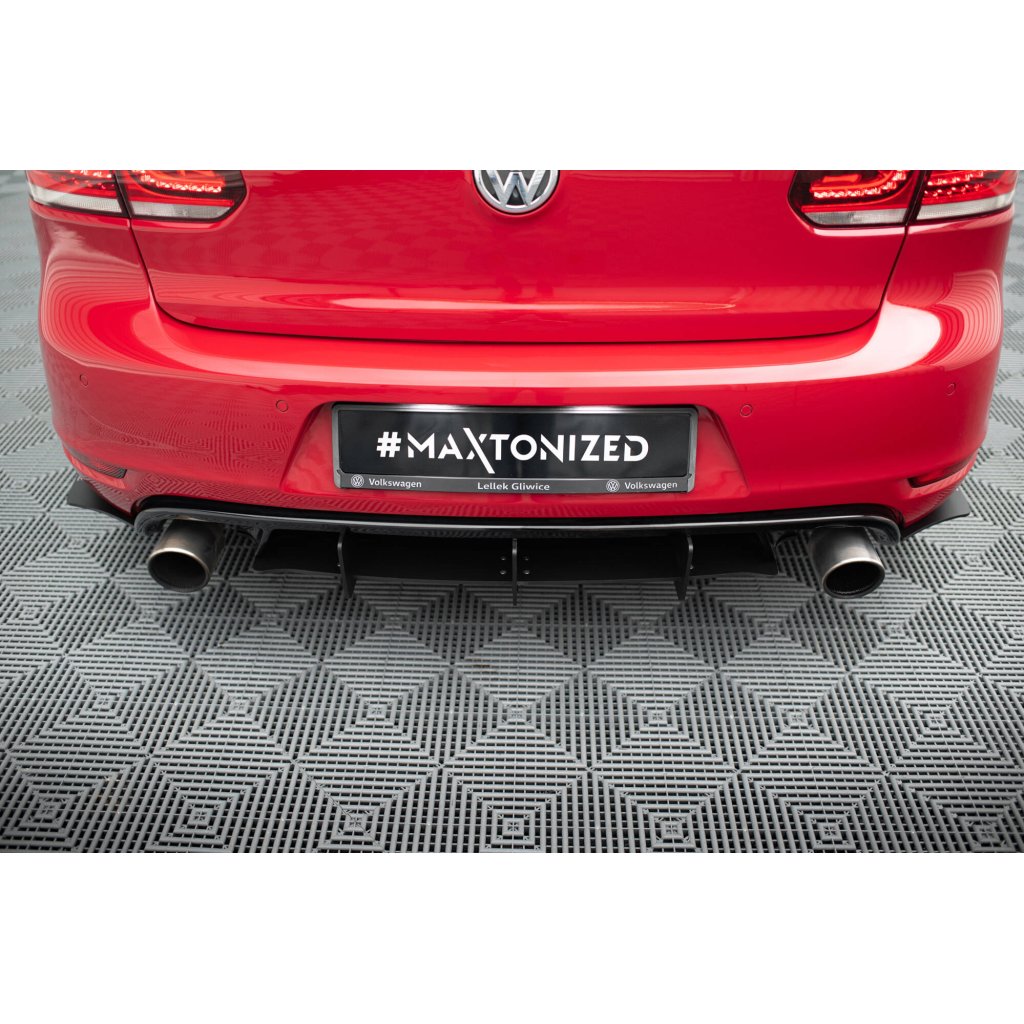 Maxton Design difuzor zadního nárazníku s bočními nástavci pro Volkswagen Golf GTI Mk6, plast ABS bez povrchové úpravy