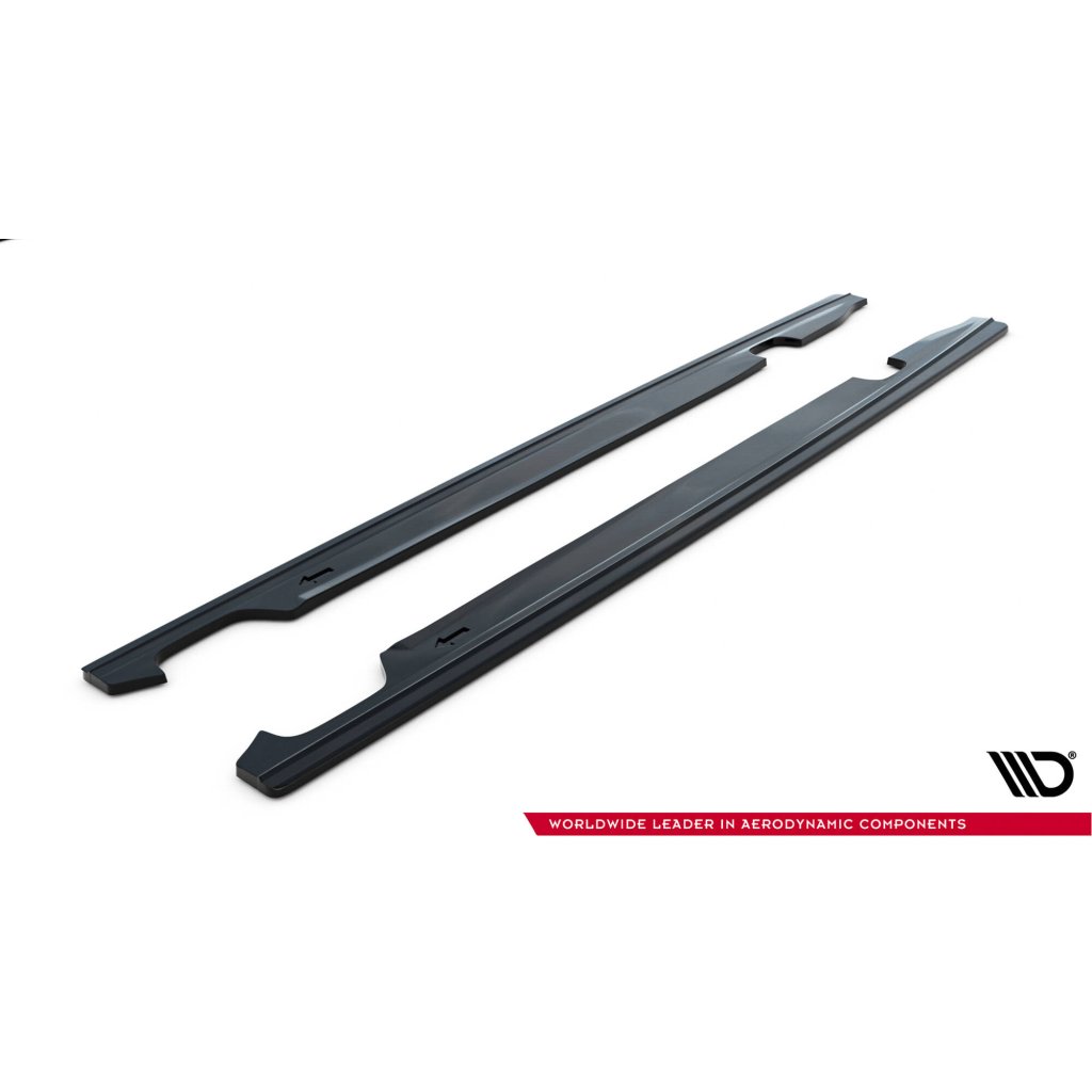 Maxton Design difuzory pod boční prahy pro Audi A6 C7, černý lesklý plast ABS, S-Line