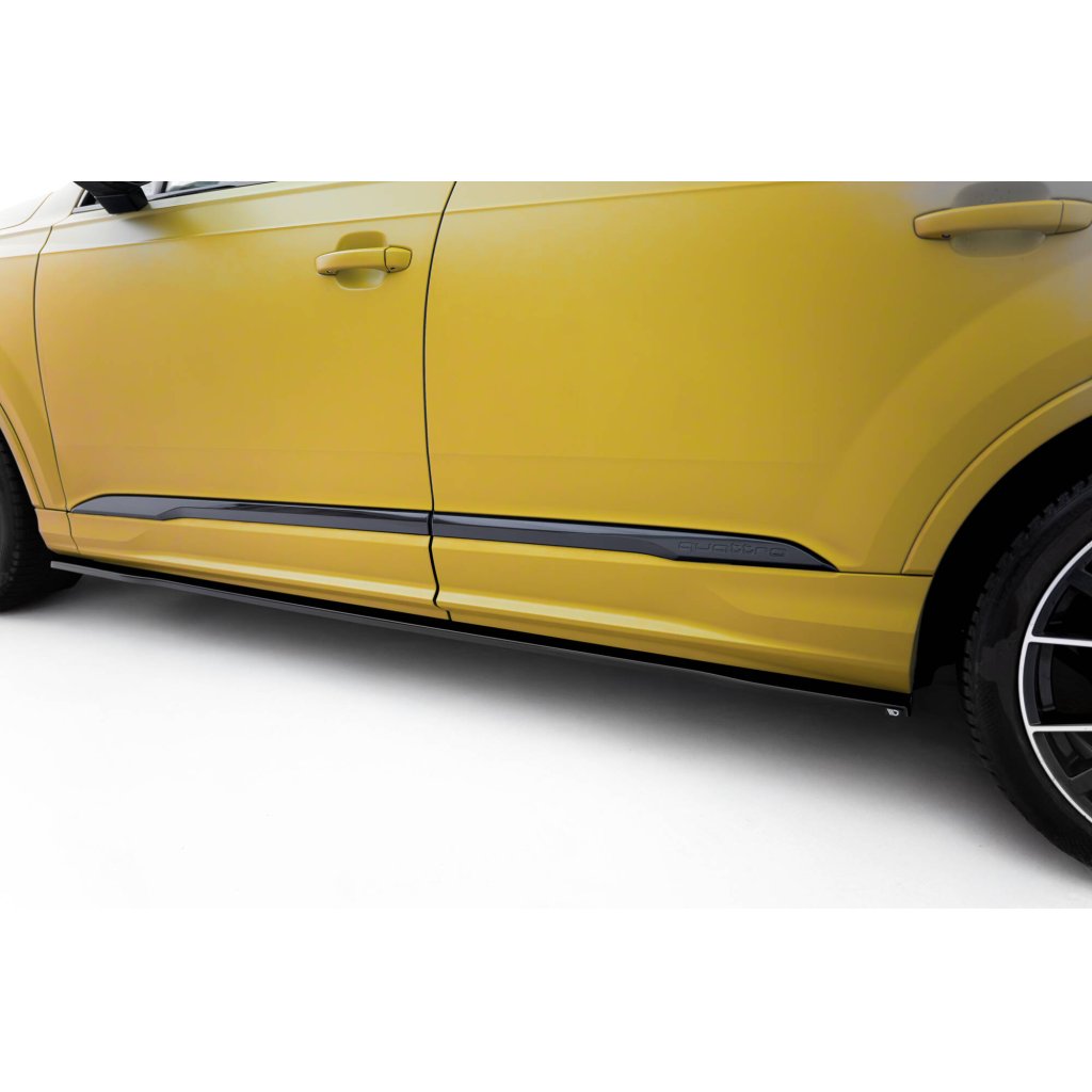 Maxton Design difuzory pod boční prahy pro Audi Q7 Mk2 S-Line Facelift, černý lesklý plast ABS