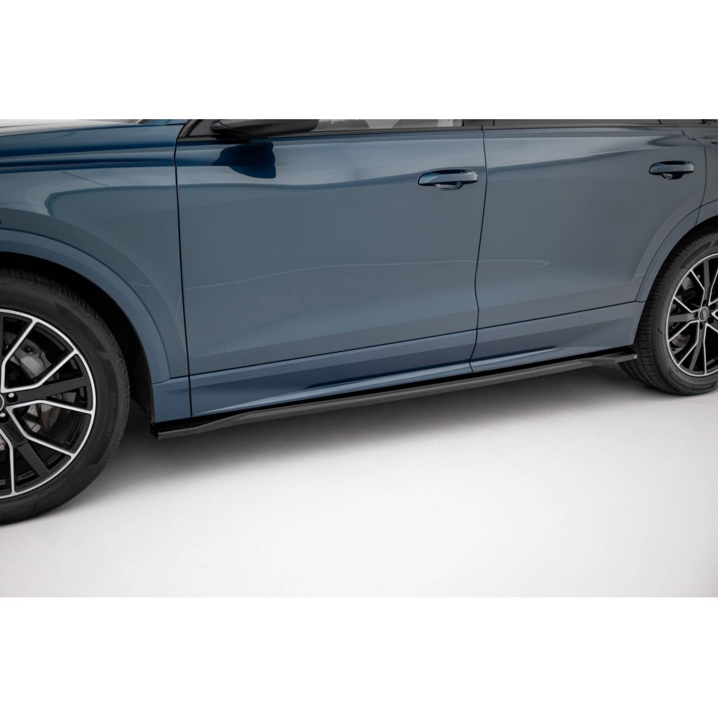 Maxton Design difuzory pod boční prahy pro Audi Q8 Mk 1, černý lesklý plast ABS