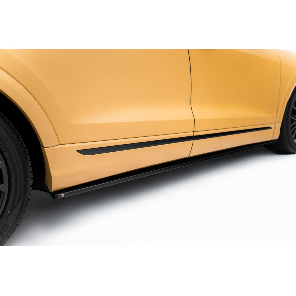 Maxton Design difuzory pod boční prahy pro Audi Q8 Mk 1, Mk 1 FL, černý lesklý plast ABS, S-Line
