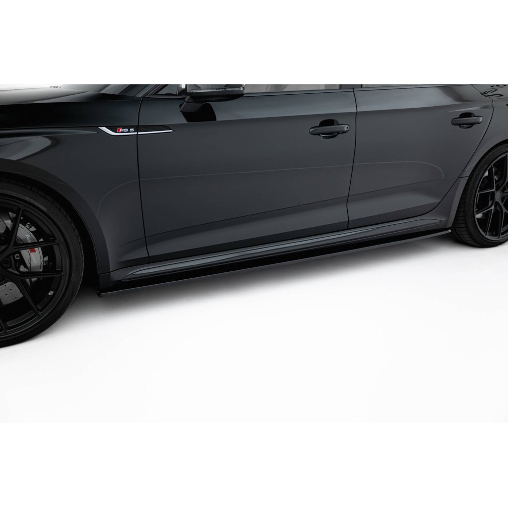 Maxton Design difuzory pod boční prahy pro Audi RS5 F5, černý lesklý plast ABS, Sportback