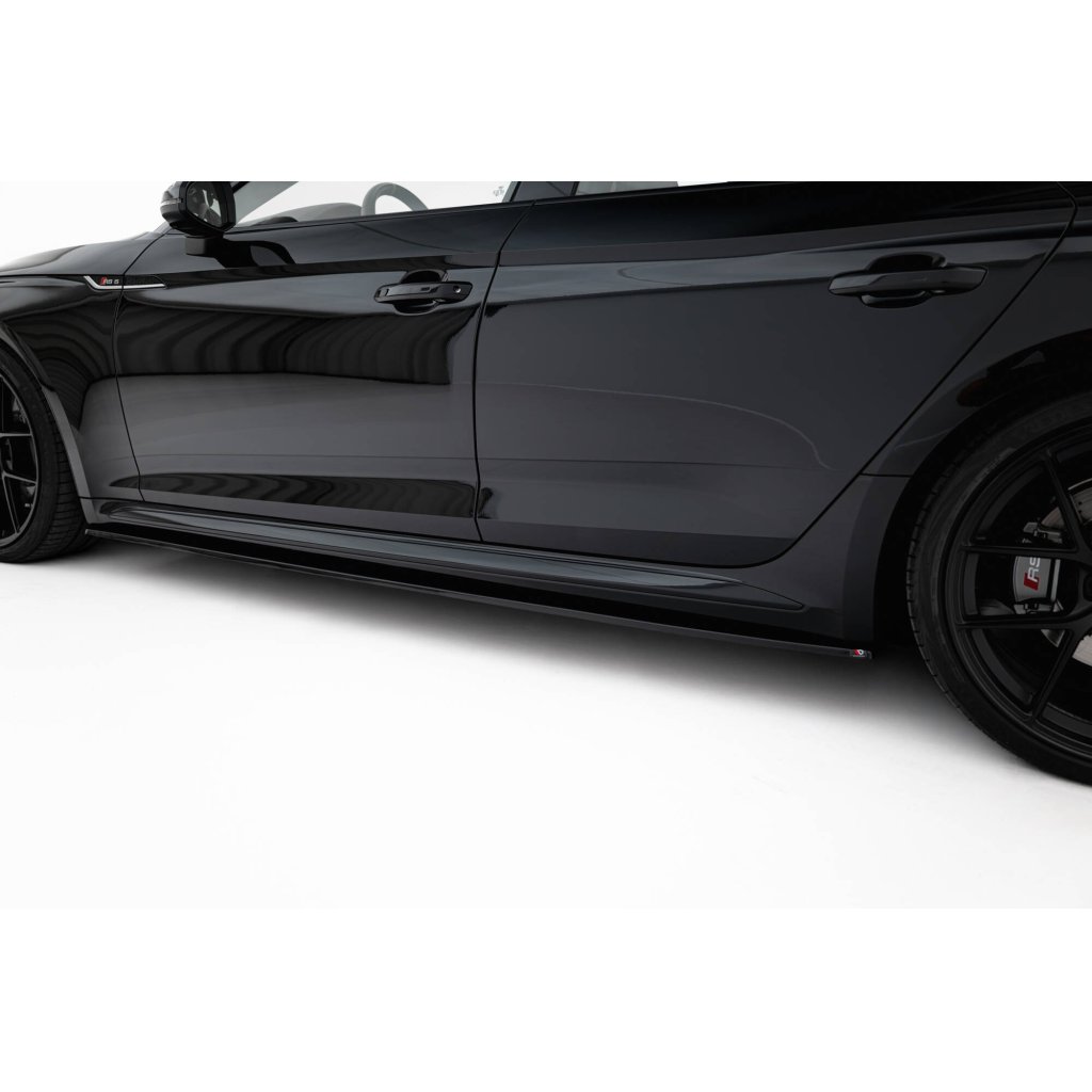 Maxton Design difuzory pod boční prahy pro Audi RS5 F5, černý lesklý plast ABS, Sportback