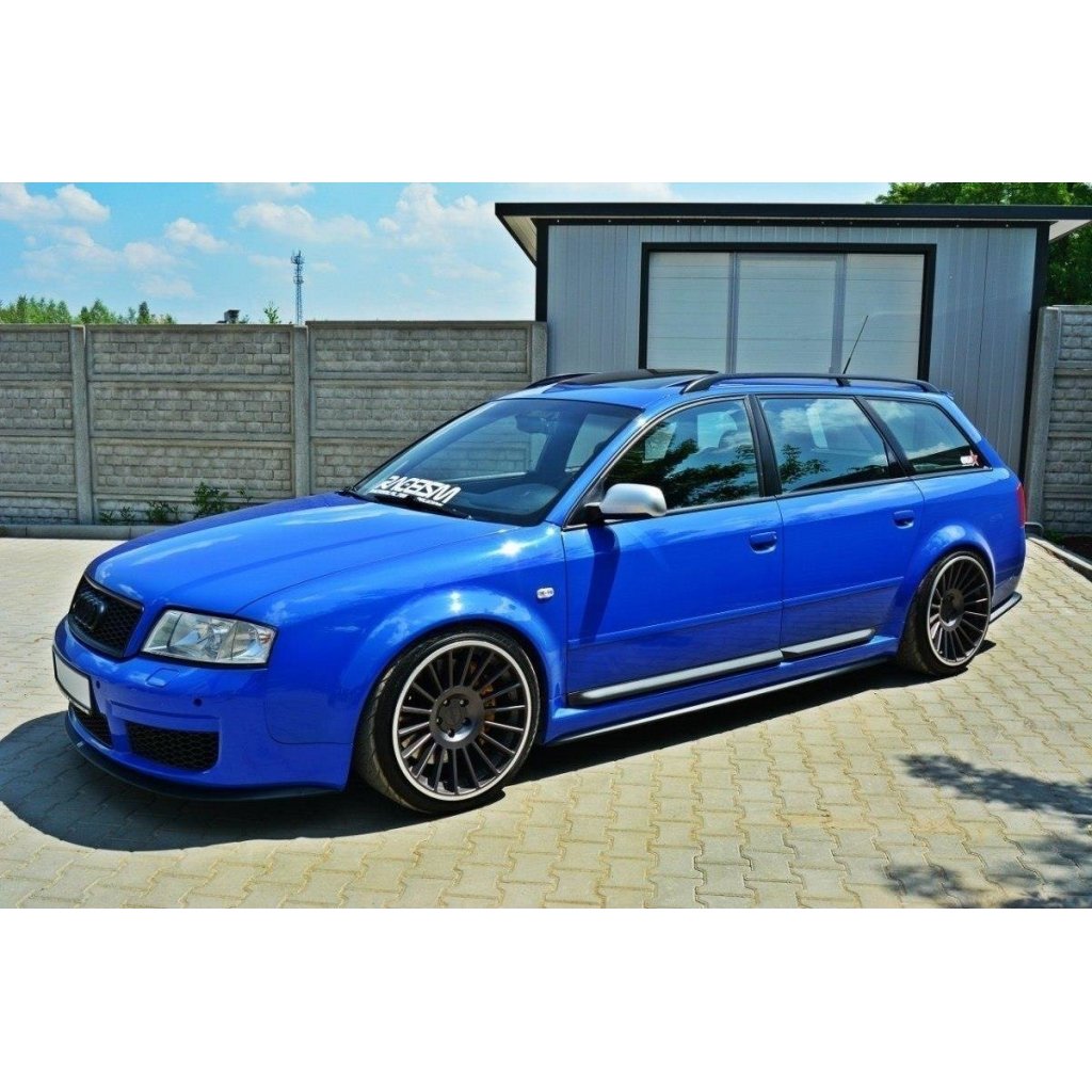 Maxton Design difuzory pod boční prahy pro Audi RS6 C5, černý lesklý plast ABS