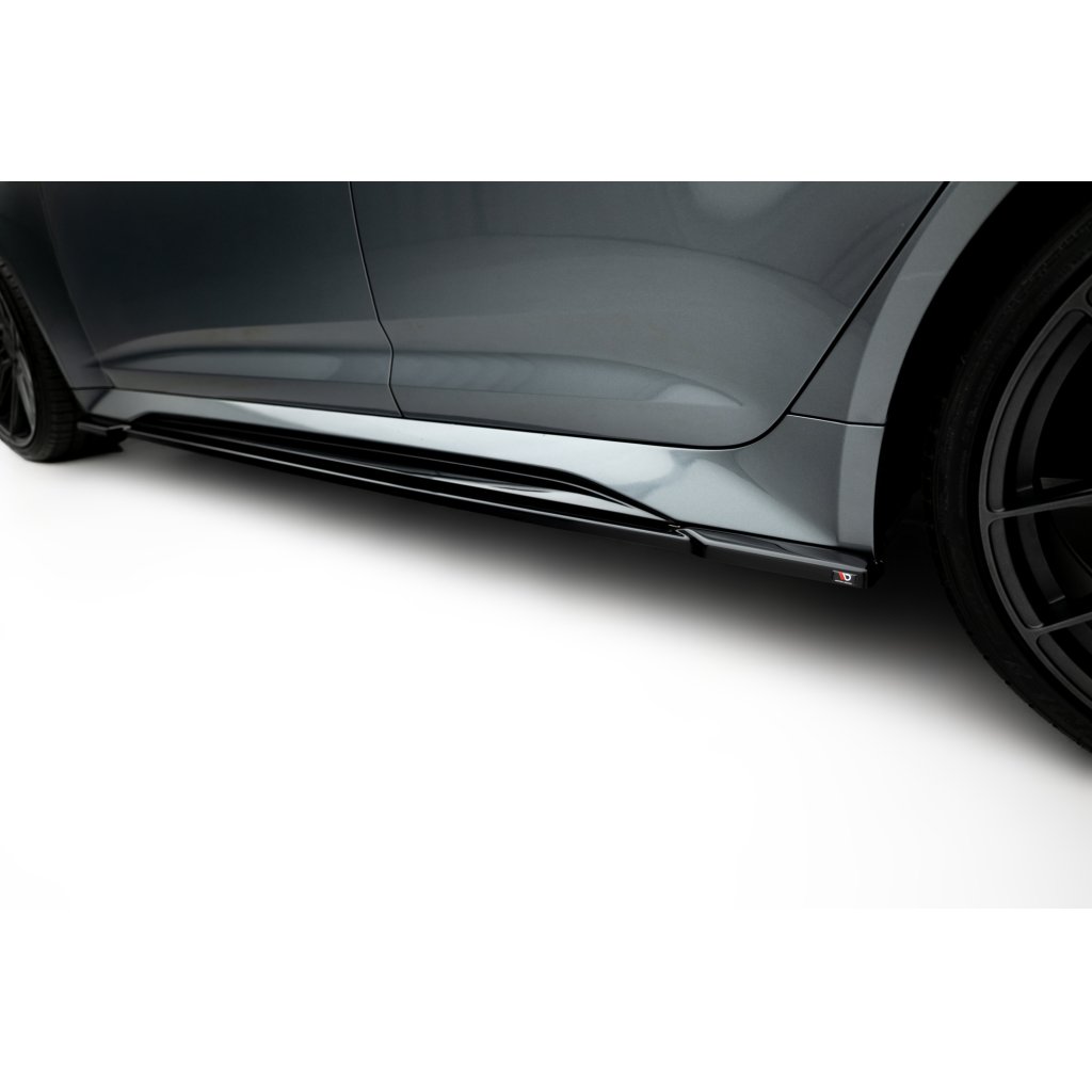 Maxton Design difuzory pod boční prahy pro Audi RS6 C8, černý lesklý plast ABS
