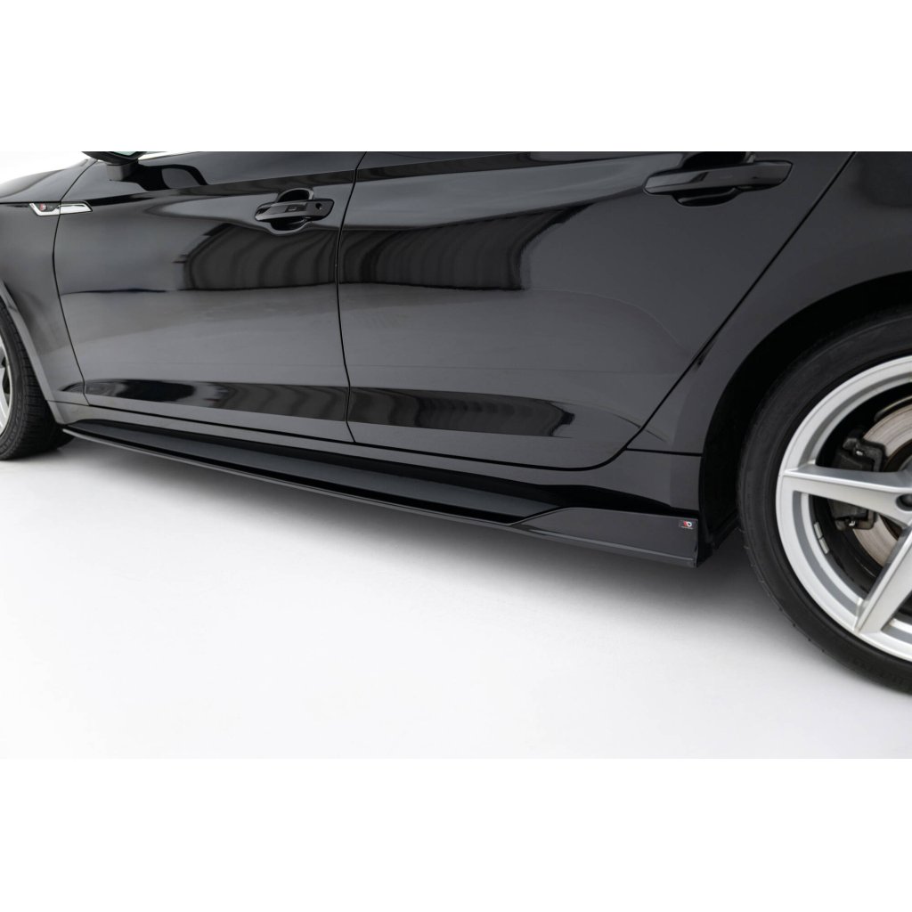 Maxton Design difuzory pod boční prahy pro Audi S5 F5, černý lesklý plast ABS, Sportback
