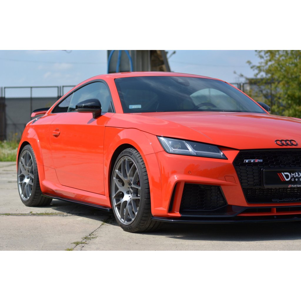 Maxton Design difuzory pod boční prahy pro Audi TT RS 8S, černý lesklý plast ABS