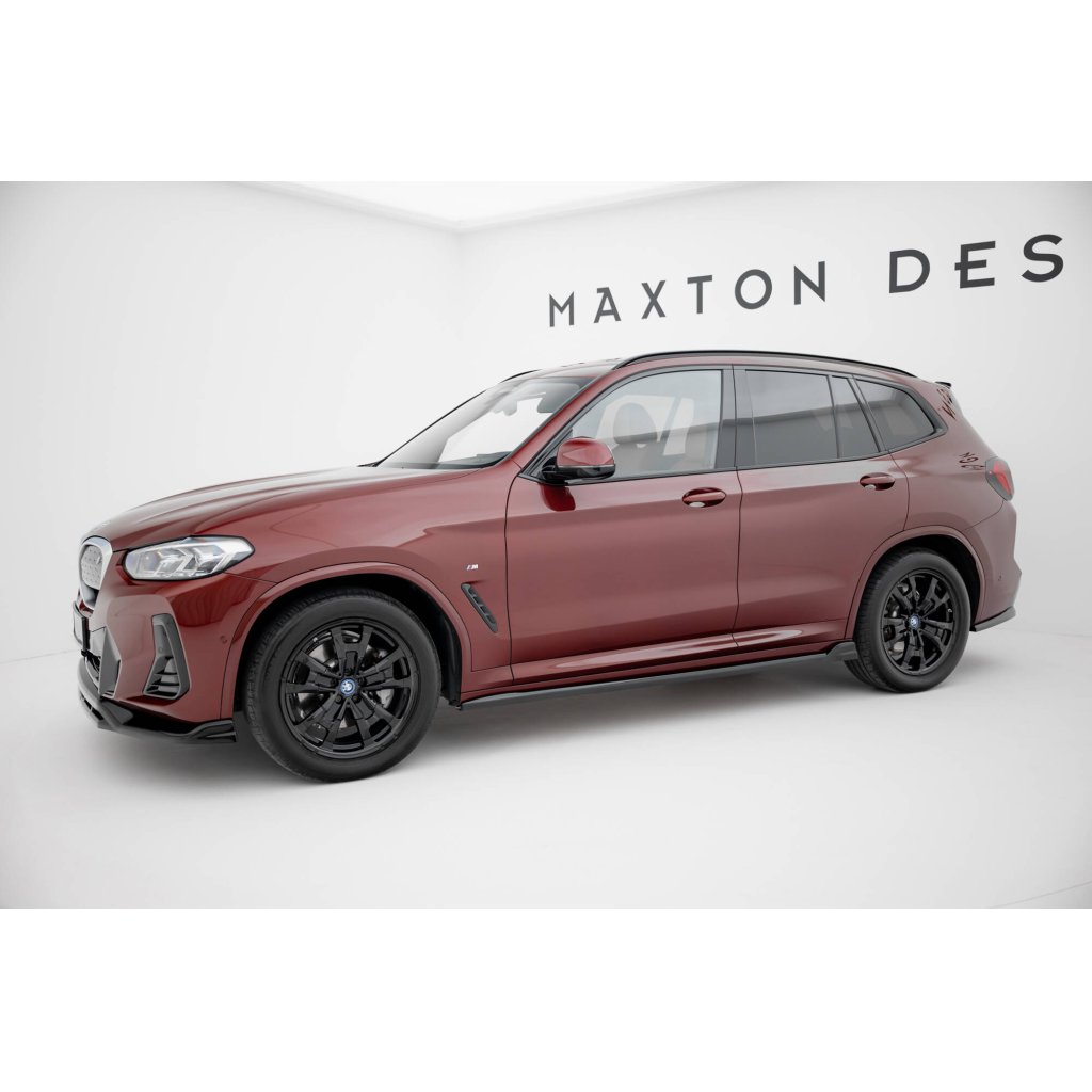 Maxton Design difuzory pod boční prahy pro BMW iX3 G08 Facelift, černý lesklý plast ABS