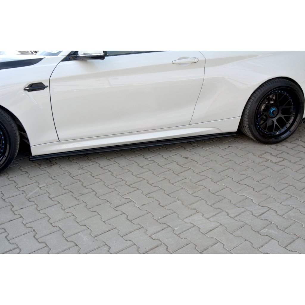 Maxton Design difuzory pod boční prahy pro BMW M2 F87, černý lesklý plast ABS