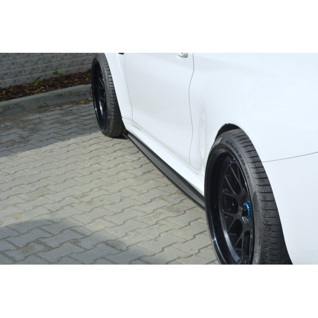 Maxton Design difuzory pod boční prahy pro BMW M2 F87, černý lesklý plast ABS