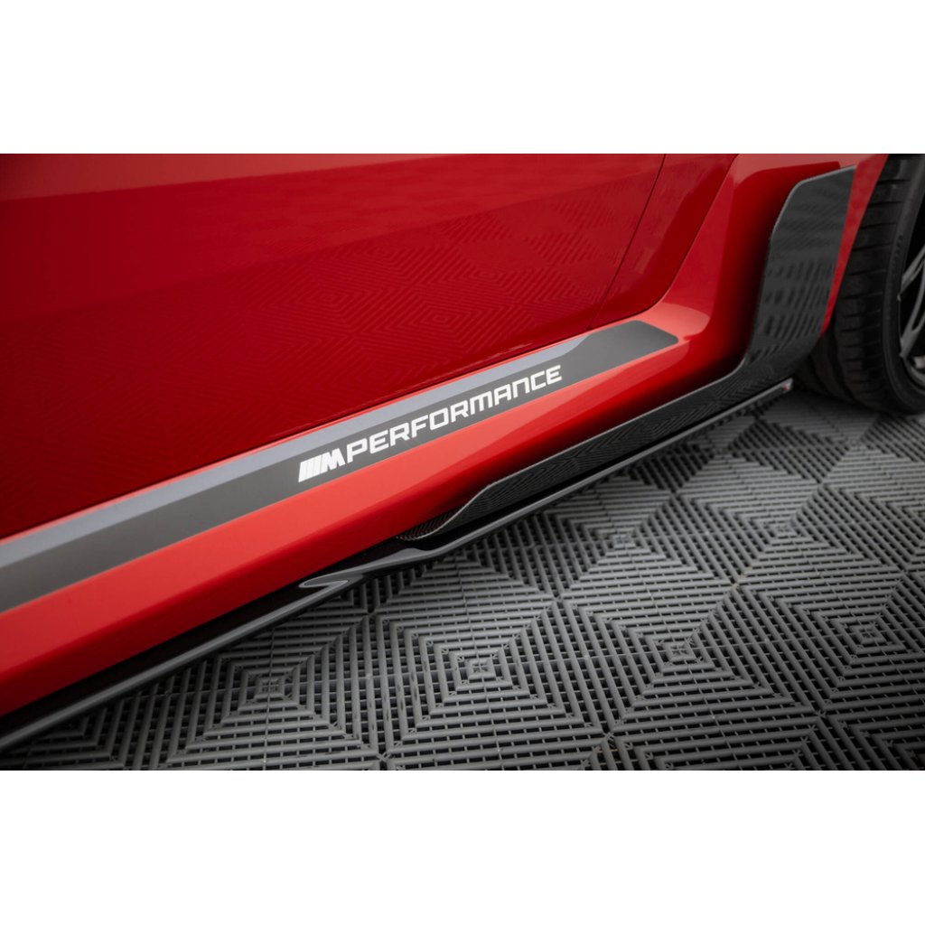 Maxton Design difuzory pod boční prahy pro BMW M2 G87, černý lesklý plast ABS, M-Performance